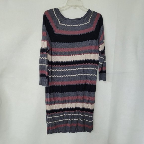 By Artisan Dress Women‎ L Zig-Zag Striped Drape Neck Sweater Viscose Grey - Picture 6 of 9